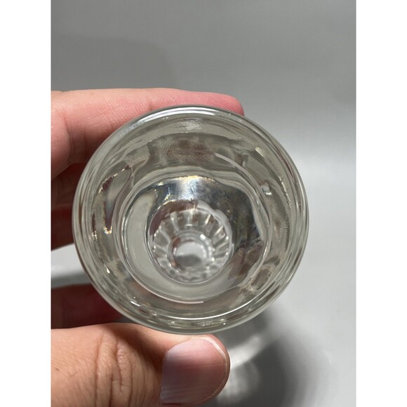 Vintage Clear Glass Shot Glass 2oz Heavy Bottom White Stripe Barware 3 inch Tall - Picture 3 of 5